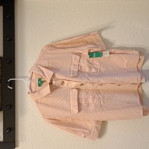 dip brand, size L, creamy peach linen blend shirt